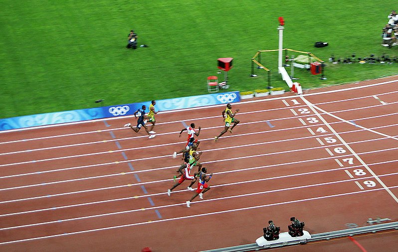 Usain_Bolt_winning in London Olympics. Picture by PhotoBobil.